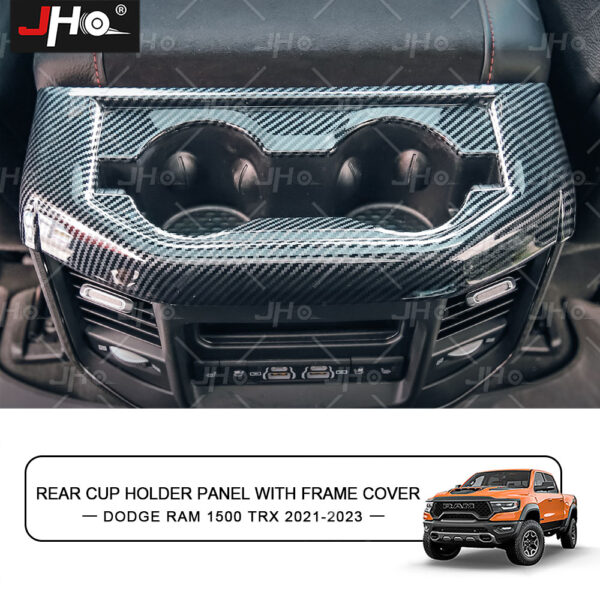 2022-2025 Dodge Ram TRX Rear Cup Holder Panel Cover ABS Carbon  - Precision Interior Upgrade