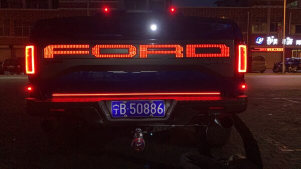 JHO Tailgate Panel Decorate With LED light Fit For Ford F-150 Raptor 2021-2025 Accessories