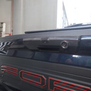 Carbon Fiber Tailgate Handle Cover Trim, Rear Door Handle Cover Trim Decoration Exterior Accessories for 2022-2023 Ford F-150 Raptor