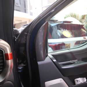 Carbon Fiber Inner Door A-Pillar Triangle Cover Trim for 2022-2023 Ford F-150 Raptor