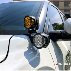 JHO Fit For Toyota Tundra 2022-2023 A-Pillar Hood Light Brackets Quick Release Metal Mount Work Pods Spotlight Holder